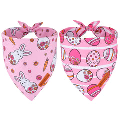 ADOGGYGO Bandana de Pascua rosa con conejo para lucir en la Pascua.
