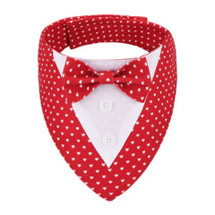 ADOGGYGO Bandana Tuxedo Valentín con corazones, ideal para fiestas y fotos festivas
