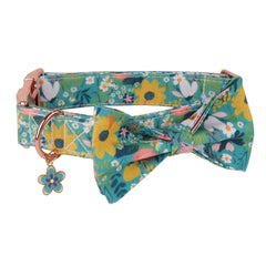 ADOGGYGO collar floral de poliéster suave, cómodo todo el día para tu perro.