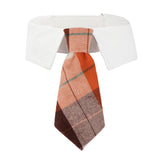 ADOGGYGO collar lazo para perro con cuadros naranja de otoño, ideal para salidas.
