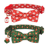 ADOGGYGO collar navidad con lazo rojo-verde para perros, estilo festivo