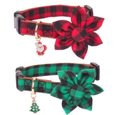 Collar navideño ADOGGYGO con cuadros rojos para fiestas.
