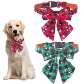 ADOGGYGO collar navideño con lazo rojo-verde para perro, ideal para sesiones festivas