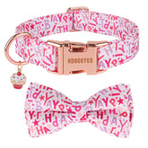 ADOGGYGO collar mediano para perro con lazo para cumpleaños, ideal para fotos festivas.