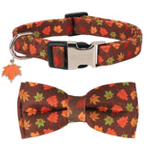 ADOGGYGO collar otoño con lazo, ideal para paseos con estilo en temporada.