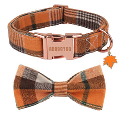ADOGGYGO collar otoñal con lazo desmontable, añade estilo a cada paseo.