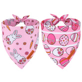 ADOGGYGO pañuelo de Pascua rosa con conejito para paseos.