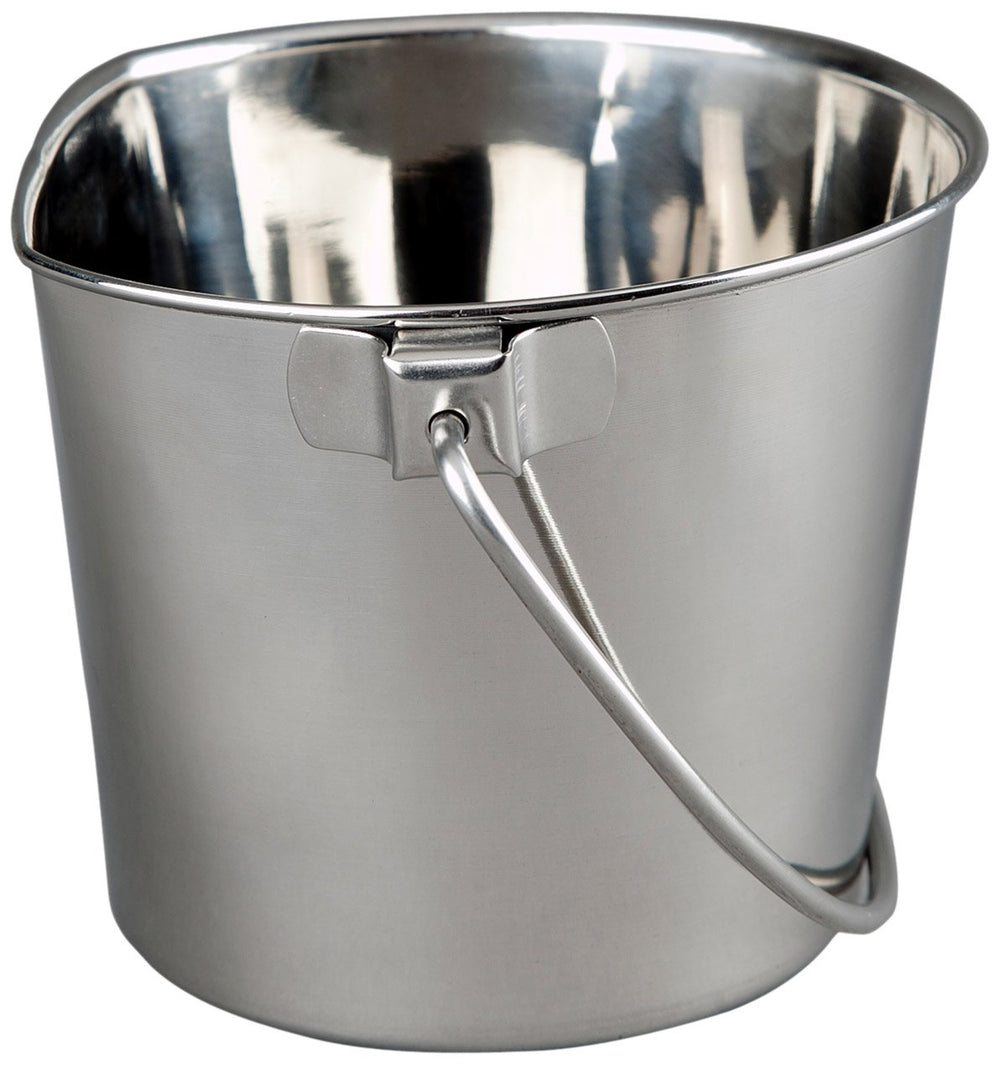 Advance Pet Products balde acero inoxidable 4 cuartos, frente, resistente para comida y agua.