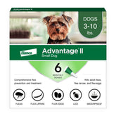 Advantage II para perro pequeño, aplicación dorsal rápida para iniciar el control de pulgas.