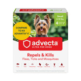 Advecta Ultra para perros pequeños, botella de aplicación y protección contra pulgas.