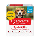 Advecta Ultra frasco y aplicador para protección contra pulgas y garrapatas