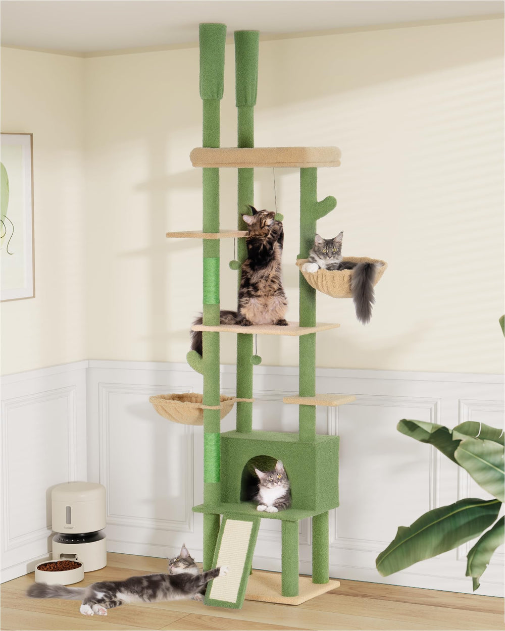 Aechonow arbol-gato-cama-percha-grande: descanso cómodo para gatos grandes