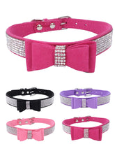 Aecllcea collar de ante suave con diamantes: realce elegante para paseos diarios.