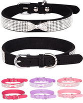 Aecllcea collar para perro pequeño en suave suede rosado, cómodo para uso diario.