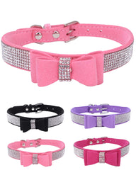 Aecllcea collar de perro con piedras brillantes para salidas elegantes.