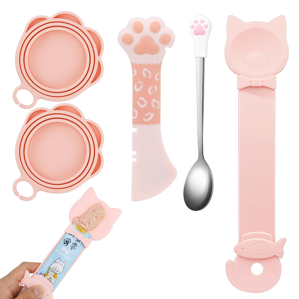 Producto Aecsze: tapas con forma de patita para latas de gato, sellado que mantiene la comida fresca.