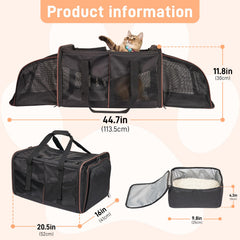 A.FATI transportín doble gatos con paneles de malla para ventilación óptima.