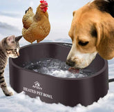 Bebedero AFDUV de exterior con agua caliente para perros y gatos, ideal en climas fríos.
