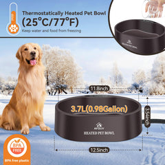 AFDUV termostato-bebedero-externo mantiene el agua a temperatura agradable para mascotas.