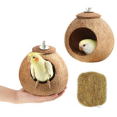 ahblqd nido de coco para jaula, pack de 2, refugio natural para aves pequeñas.