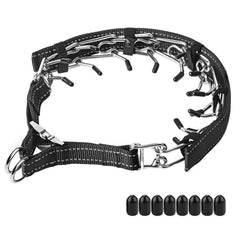 Aheasoun collar pinch para perro mediano con funda reflectante de nylon para visibilidad nocturna