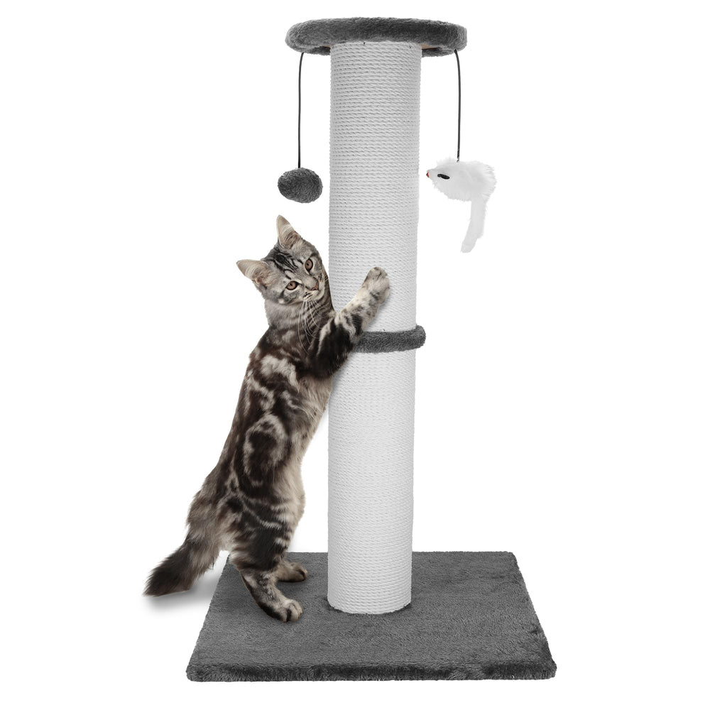Ahomdoo poste rasgado gato 34 pulgadas para estiramiento y juego activo.