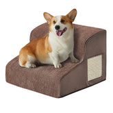 Ahpmeoa escaleras para perros frente a la cama; acceso seguro y cómodo.