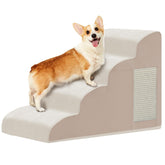 Ahpmeoa escaleras para perros 4 pasos beis, cómodas para subir a la cama.