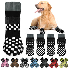 AIEDOULER calcetines antideslizantes para perros, frente, mejor agarre en suelos resbaladizos