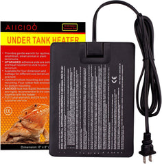 Aiicioo pad calor reptil 8w frontal ofrece calor suave y estable para terrario.