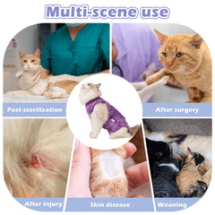 Aiieim mono de recuperación para gato purpura que evita lamer heridas