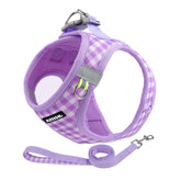 Aiitle arnés cuadros morada, cómodo para paseos diarios con estilo