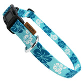 Aiminto collar perro floral azul hawaiano, cómodo para paseos diarios.