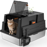 AIPERRO caja de arena XXXL con tapa 180° facilita la limpieza rápida