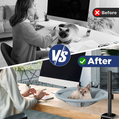 AIPERRO cama-escritorio-gato, cubierta lavable para limpieza fácil.
