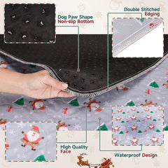 Aitmexcn almohadilla para perros con diseño navideño, fácil de limpiar, ideal para jaulas y corralitos.