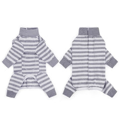 AITOLI Dog Striped Recovery Suit manga larga: cubre el pelaje y facilita la limpieza.