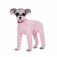 AITOLI pijama de recuperación para perro frontal rayado facilita vestir al animal