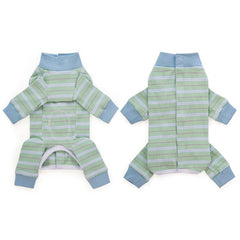 AITOLI pijama rayado para perro - frente: cubre pelo y facilita limpieza del hogar.