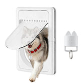 AJKJ Puerta electrónica para mascotas, vista frontal, acceso seguro y cómodo.