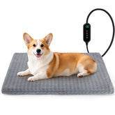 AKAOLA cama caliente para mascotas en gris con control LED para calor personalizado.