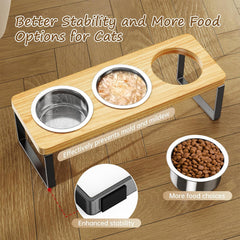 AKAOLA cuencos de acero inoxidable fáciles de limpiar para gatos y cachorros.