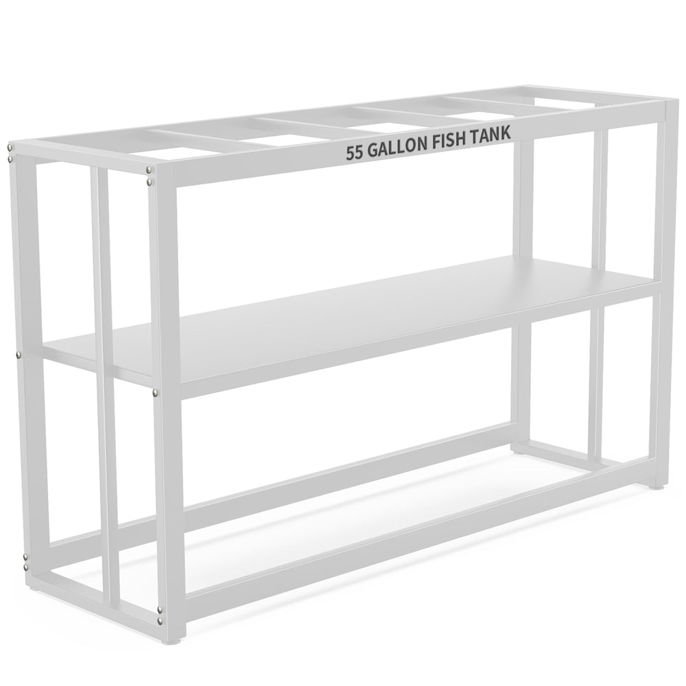 Akenow soporte acuario 55 galones; estante de almacenamiento para suministros y alimentos.