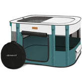 Akinerri corral plegable para mascotas azul pequeño, ideal para interiores y viajes.