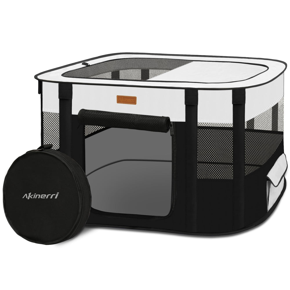 Akinerri jaula de juego para perros plegable, amplia para jugar y descansar