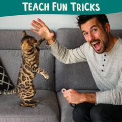 ALBERT & MIA clicker silencioso para gatos: entrenamiento suave y cómodo.