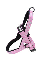 Arnés Alcott Noruego Rosa, talla grande, ideal para paseos seguros y cómodos.