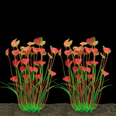 ALEGI plantas artificiales para pecera rosa, 16 pulgadas, refugio visual para peces