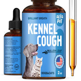 Alfa Pet tos perro líquido: apoyo natural para la respiración diaria.