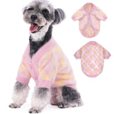Algudbilt suéter de punto para mascotas, primer plano de tela suave y cálida para inviernos